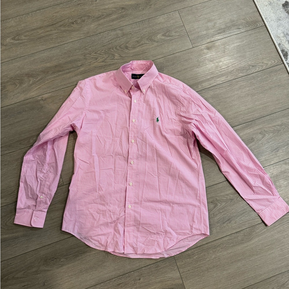 NWOT Ralph Lauren Button Down Long-sleeve Shirt (Pink and White Plaid) - Medium